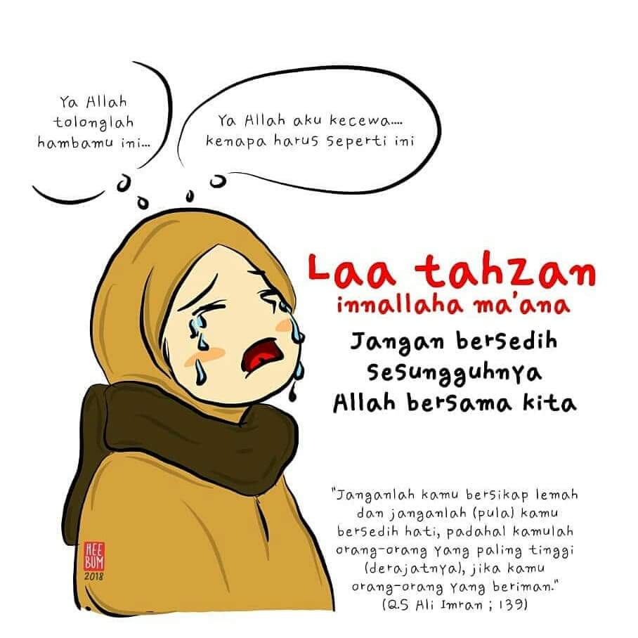 gambar kartun muslimah menangis