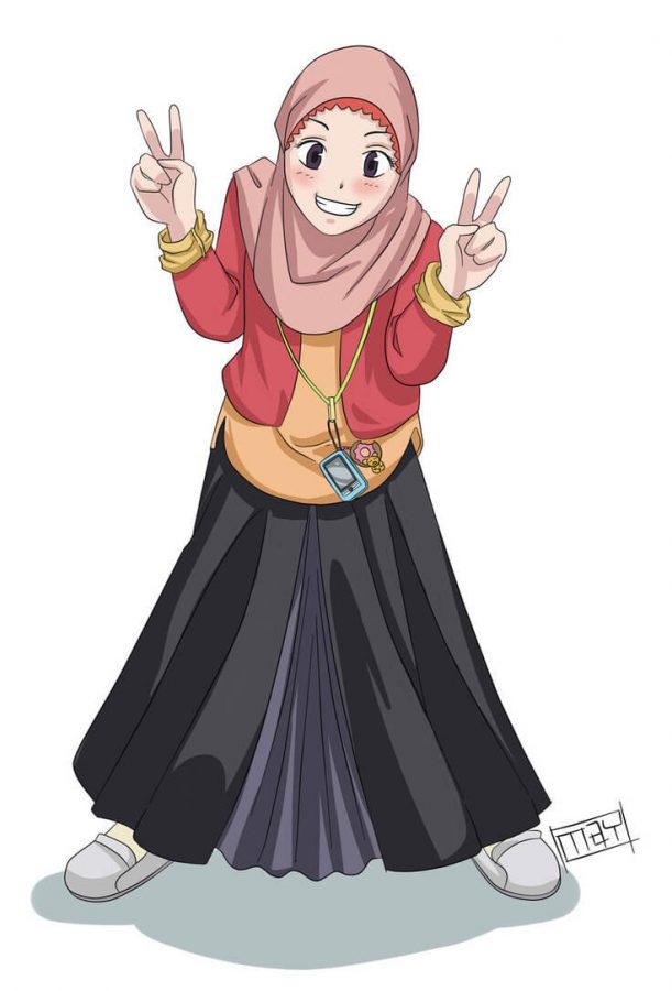 gambar kartun muslimah bercadar keren
