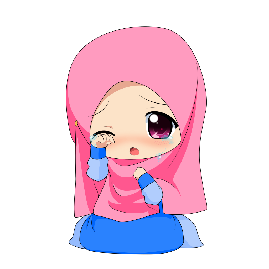 gambar kartun muslimah menangis