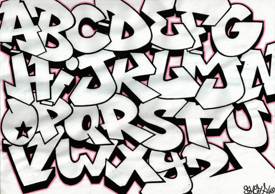 cara membuat huruf grafiti